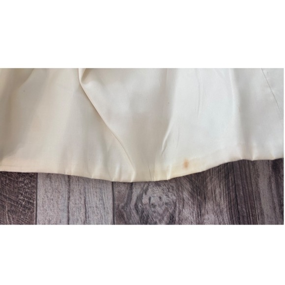 Vintage 1960s Paulines Bridal Shoppe Ivory Tea Length Wedding Dress XS Small - Picture 10 of 14